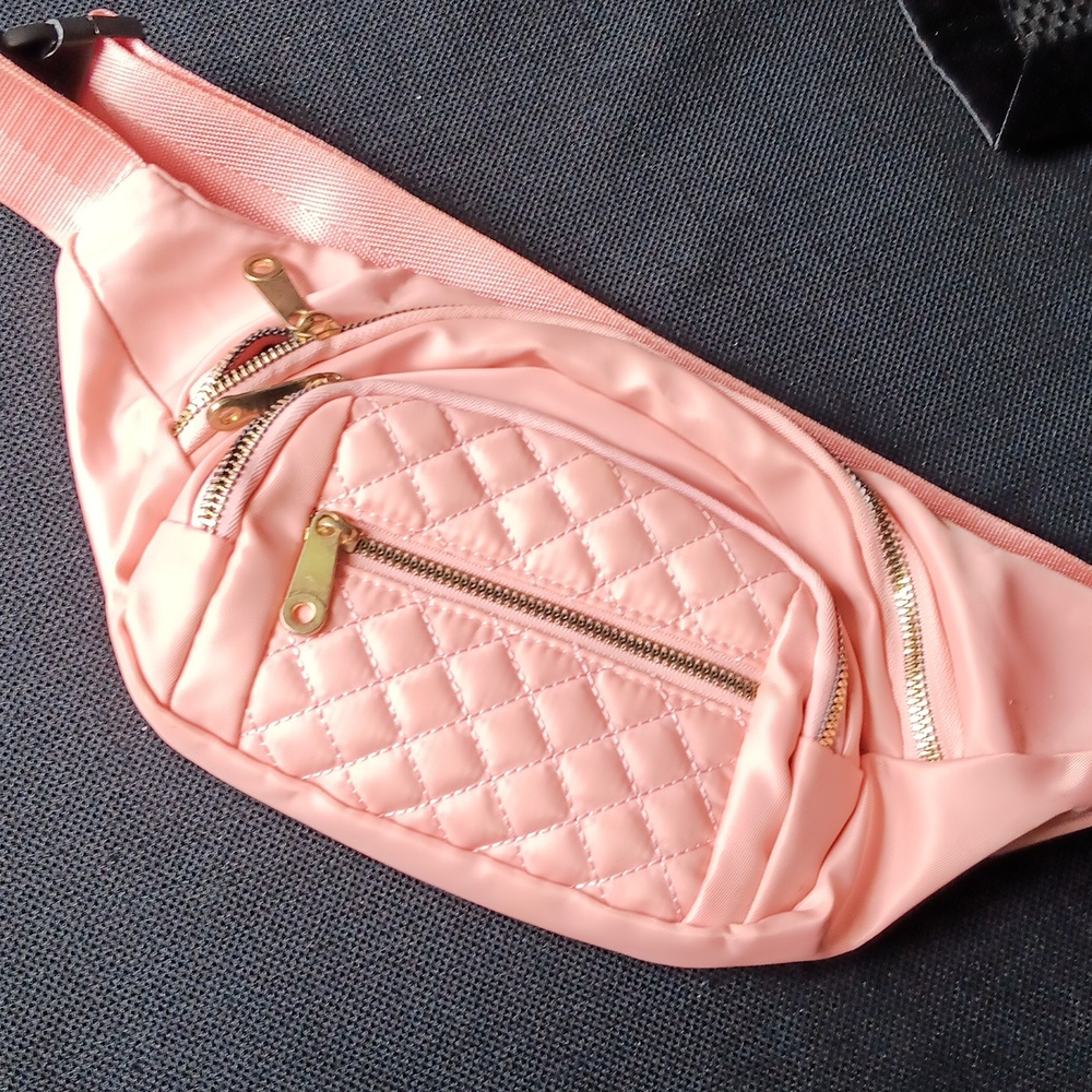 Pink Quilted Belt Bag